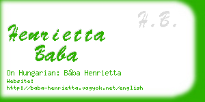henrietta baba business card